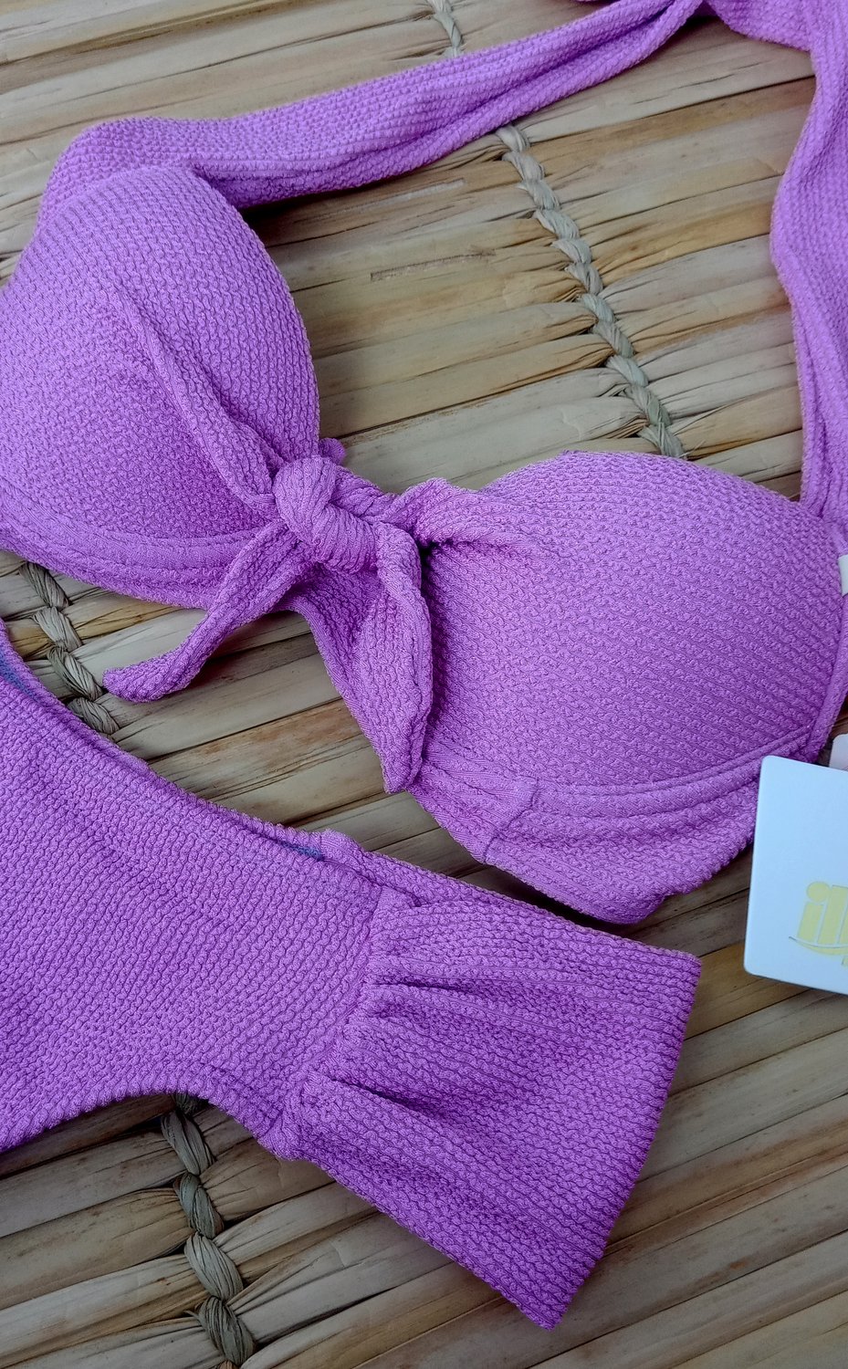 Calcinha De Biqu Ni Fio M Dia Texturizada Lavanda Ilha Bikini