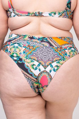 Calcinha De Biqu Ni Barra Em V Mix De Estampas Laranja Ilha Bikini