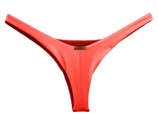 Calcinha De Biquíni Fio Dental Laranja Neon Ilha Bikini