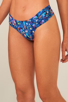 Calcinha De Biquíni Fio Média Pontinhos Azul Ilha Bikini