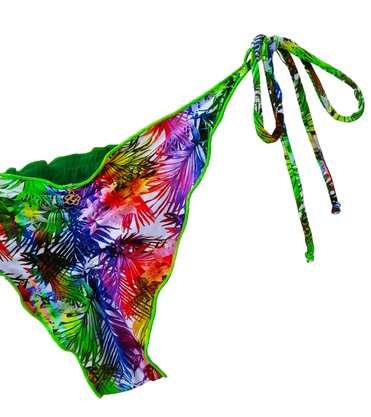 Calcinha De Biqu Ni Frufru Amarradinha Floral Colorido Ilha Bikini