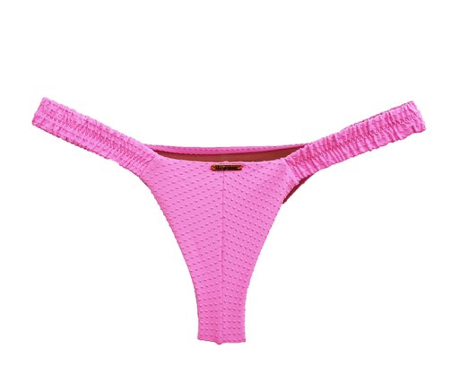 Calcinha De Biqu Ni Lateral Franzida Texturizada Rosa Neon Ilha Bikini