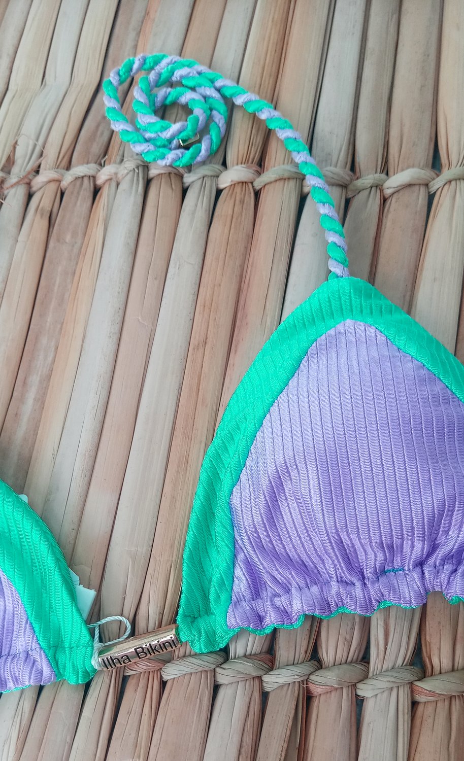 Suti Biqu Ni Cortininha Texturizado Verde Ilha Bikini