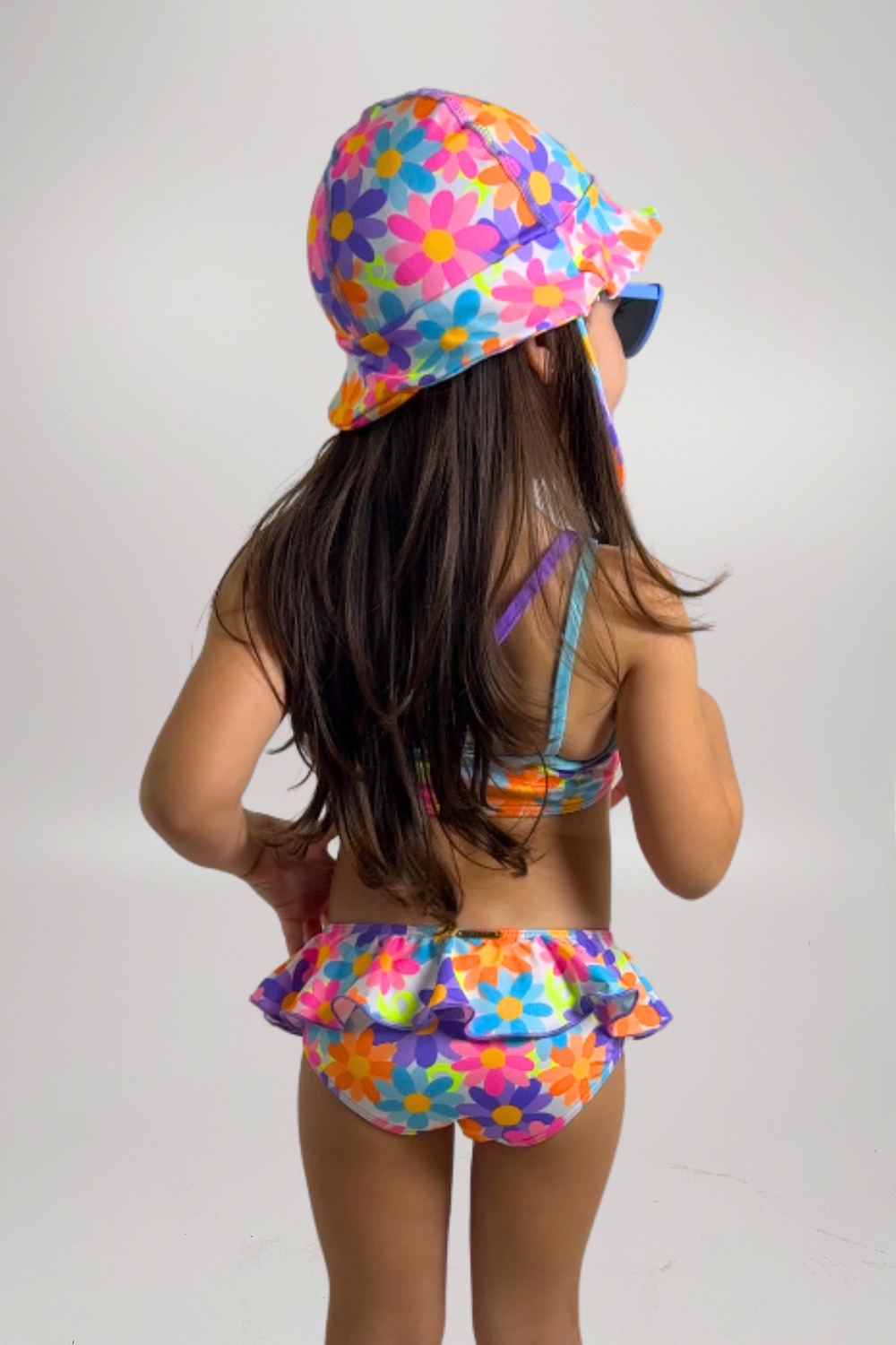 Conjunto De Biquíni Infantil Alças Duplas Flores