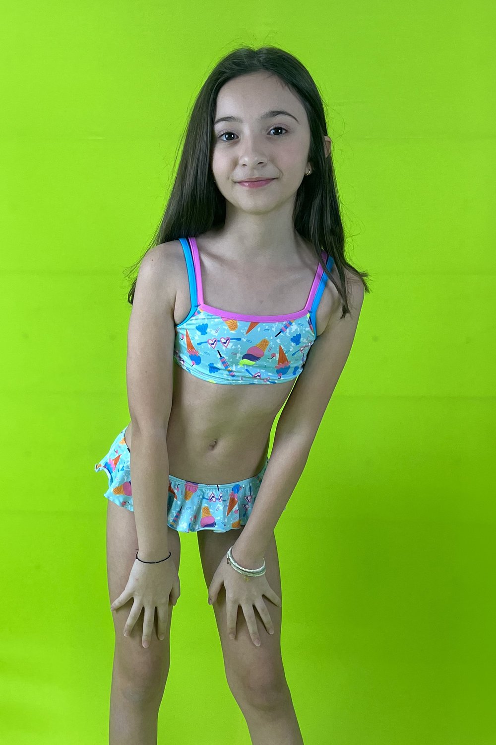 Conjunto De Biquíni Infantil Alças Duplas Sorvetinho