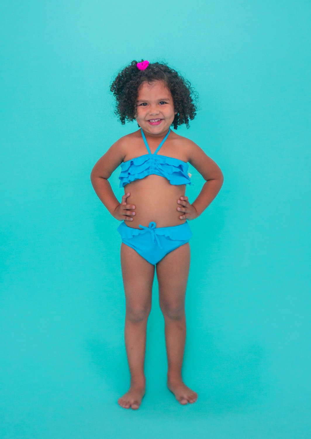 Conjunto Infantil Feminino Praia e Piscina Azul Água Viva - Mundo