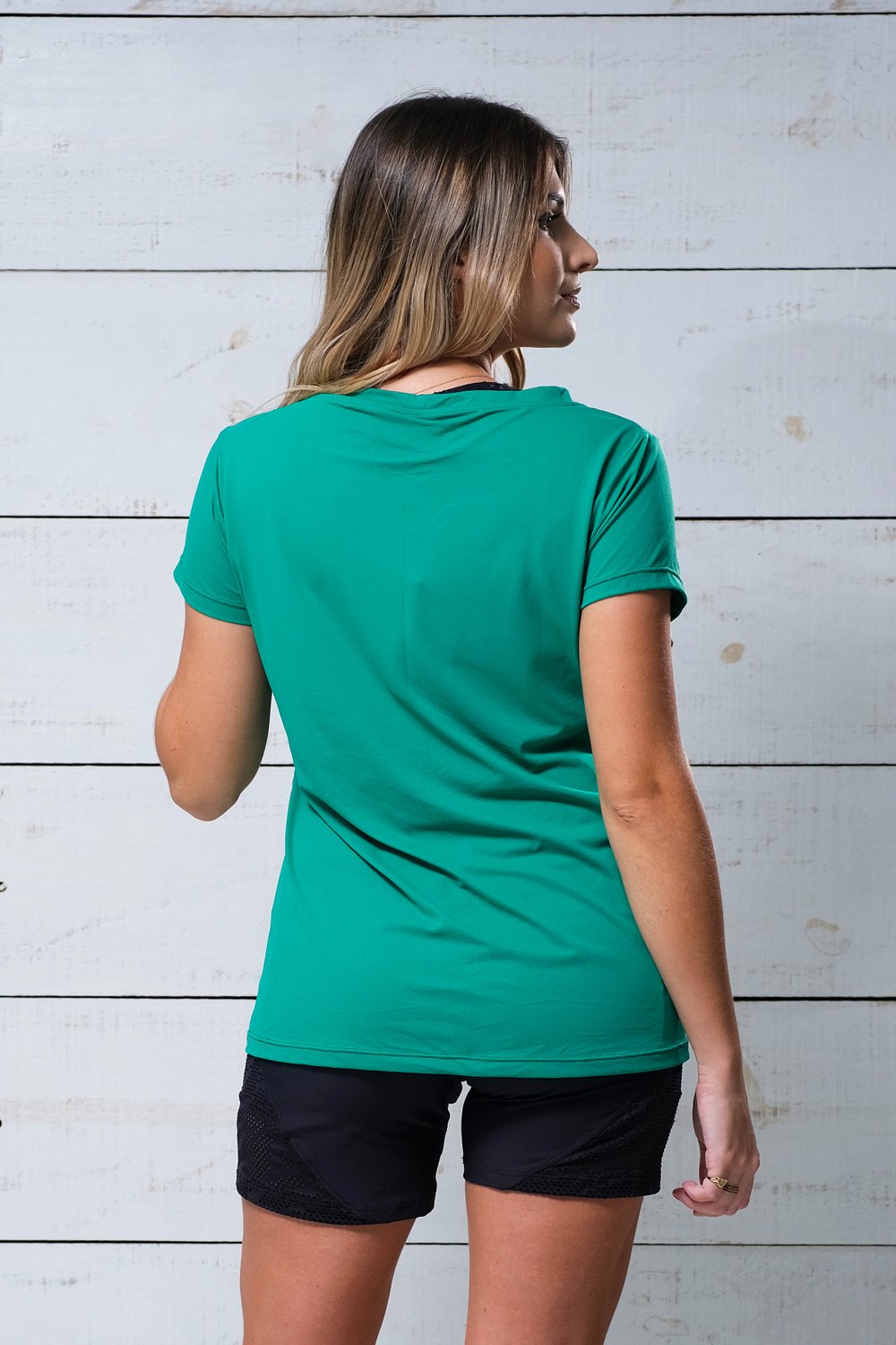 Top Athletic Seamless Verde Decote Franzido