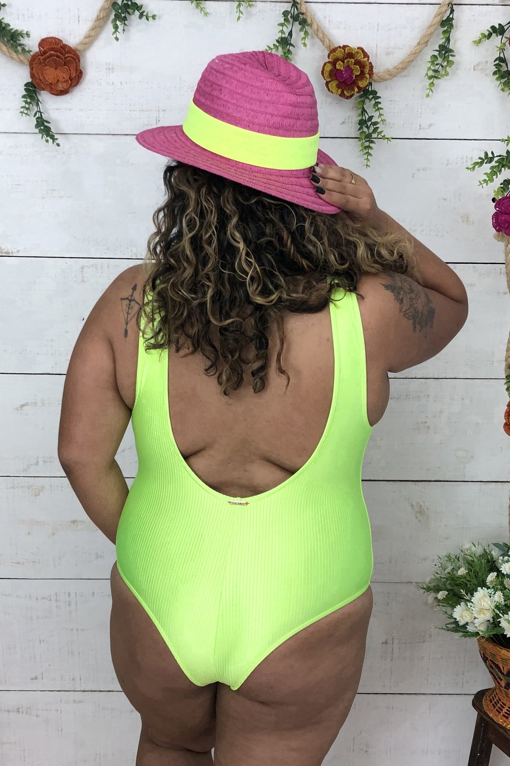 Body Texturizado Verde Neon - Ilha Bikini