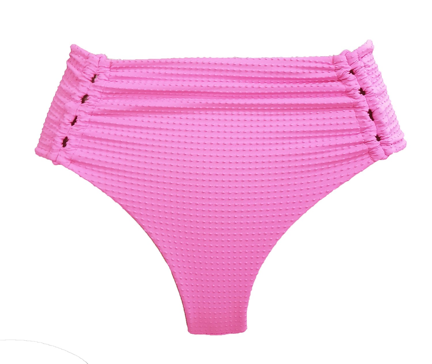 Hot Pants Com Detalhes Laterais Rosa Neon