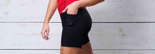 Bermuda Para Ciclismo Preta Com Bolso Lateral