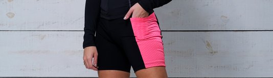 Bermuda Para Ciclismo Rosa Neon Com Bolso Lateral