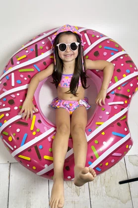 Conjunto De Biquíni Infantil Alças Duplas Arco Íris
