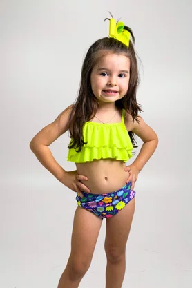 Conjunto Infantil Babados Roxo Floral Conjunto Infantil Babados Roxo Floral