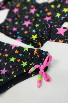 Conjunto Infantil Cropped Estrelas Neon