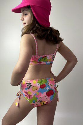 Conjunto De Biquíni Infantil Transpassado Flores