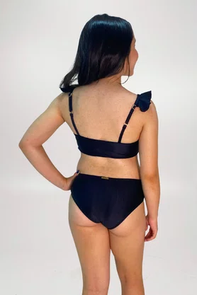 Conjunto Juvenil Babado Preto Canelado