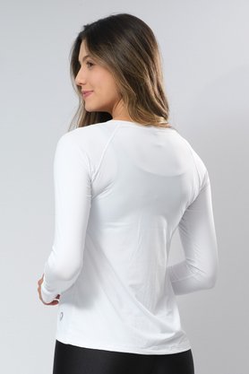 Blusa Com Proteção UV Manga Raglan Branca
