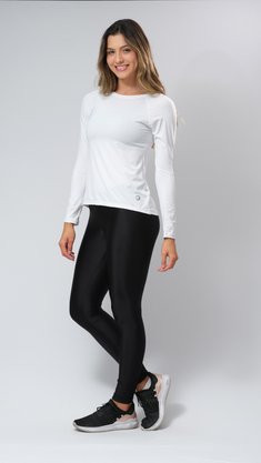 Blusa Com Proteção UV Manga Raglan Branca