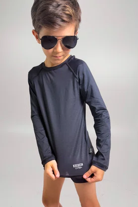 Blusa Infantil Proteção UV Preta IB SPORT