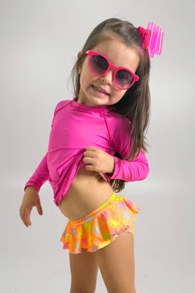 Blusa Infantil Proteção UV Rosa Pink IB SPORT