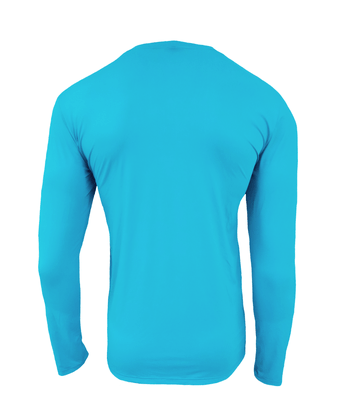 Blusa Masculina Manga Longa Azul Turquesa