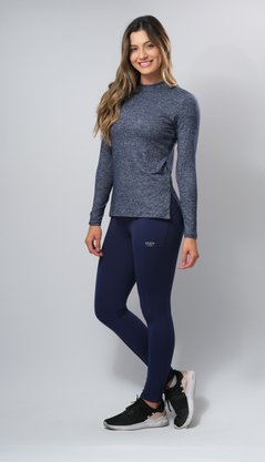 Blusa Melange Mescla Azul Marinho