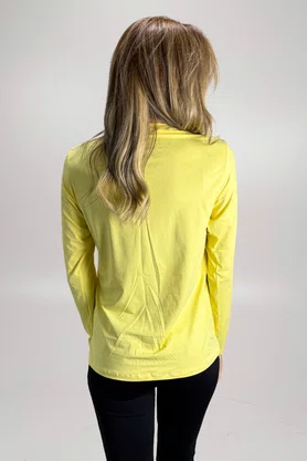 Blusa Penélope Manga Longa Amarelo Manteiga com Proteção UV | IB SPORT