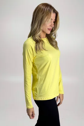 Blusa Penélope Manga Longa Amarelo Manteiga com Proteção UV | IB SPORT