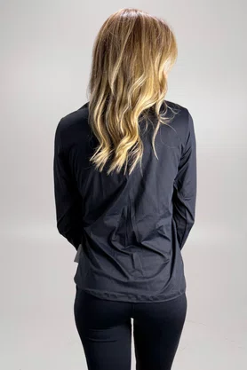 Blusa Penélope Manga Longa Preta com Proteção UV | IB SPORT
