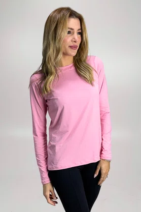 Blusa Penélope Manga Longa Rosa Candy com Proteção UV | IB SPORT