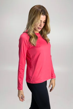 Blusa Penélope Manga Longa Rosa Envelhecido com Proteção UV | IB SPORT