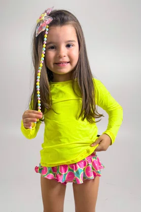 Blusa Infantil Proteção UV Verde Neon IB SPORT
