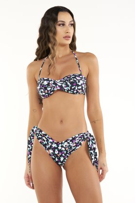 Sutiã Biquíni Zimbros Preto Animal Print