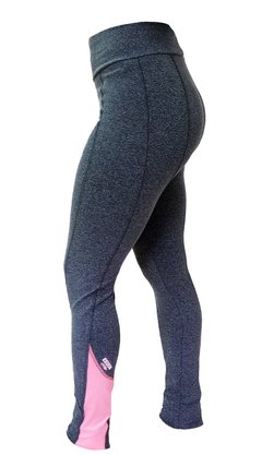 Calça Legging Mescla Com Recorte Rosa Neon