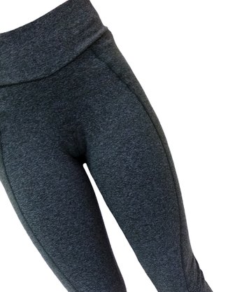 Calça Legging Mescla Com Recorte Rosa Neon