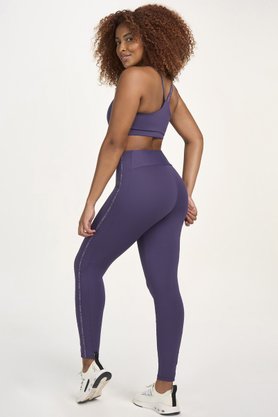 Legging Elástico Personalizado Alto Giro Berinjela