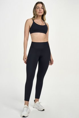 Legging Elástico Personalizado Alto Giro Preto
