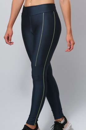Legging Trilobal Com Friso Azul Metalizado IB SPORT