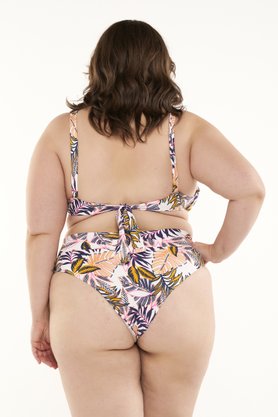 Calcinha Armação Plus Size Folhas Laranja