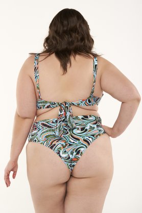 Calcinha Armação Plus Size Paisley Verde