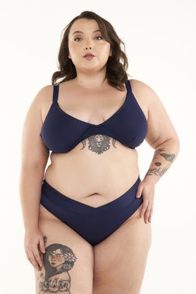 Calcinha Armação Plus Size Azul Marinho