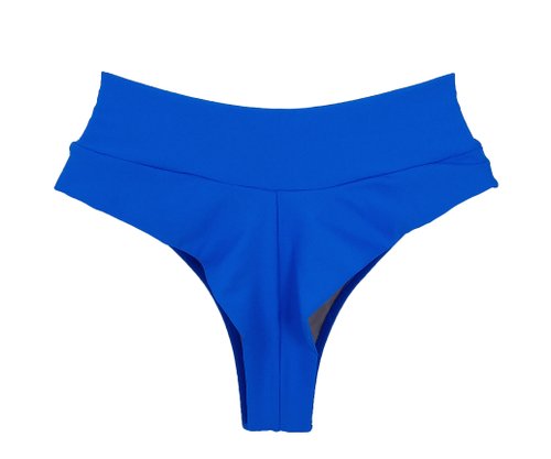 Calcinha De Biquíni Barra em V Semi Fio Azul Royal