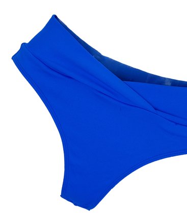 Calcinha De Biquíni Barra em V Semi Fio Azul Royal