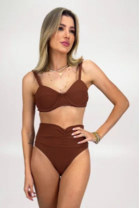 Calcinha Biquíni Cancún Choco Textura