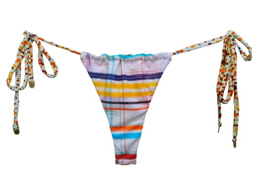 Calcinha De Biquíni Cortininha Dupla Listras