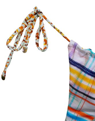 Calcinha De Biquíni Cortininha Dupla Listras
