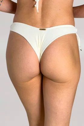 Calcinha De Biquíni Daniela Off White Textura