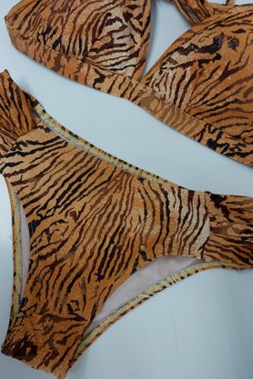 Calcinha De Biquíni Trancoso Animal Print Marrom