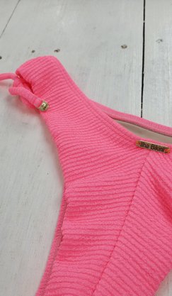Calcinha De Biquíni Daniela Textura Rosa