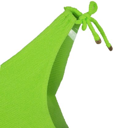 Calcinha De Biquíni Fio Com Rolotês Textura Verde Neon